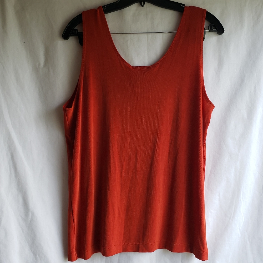 Chico's Travelers Slinky Tank Top, Burnt Orange  Size:3 - Picture 2 of 4